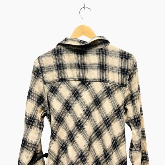 Nicholas K Pierre Plaid Asymmetrical Shirt Women’s Size Large - Picture 8 of 12